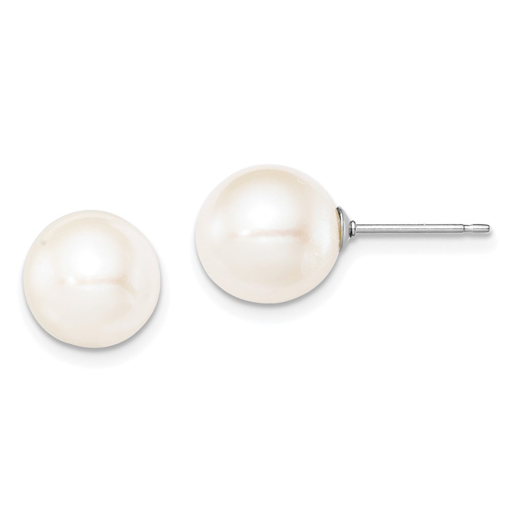 Polished;Post;Sterling silver;Freshwater cultured pearl