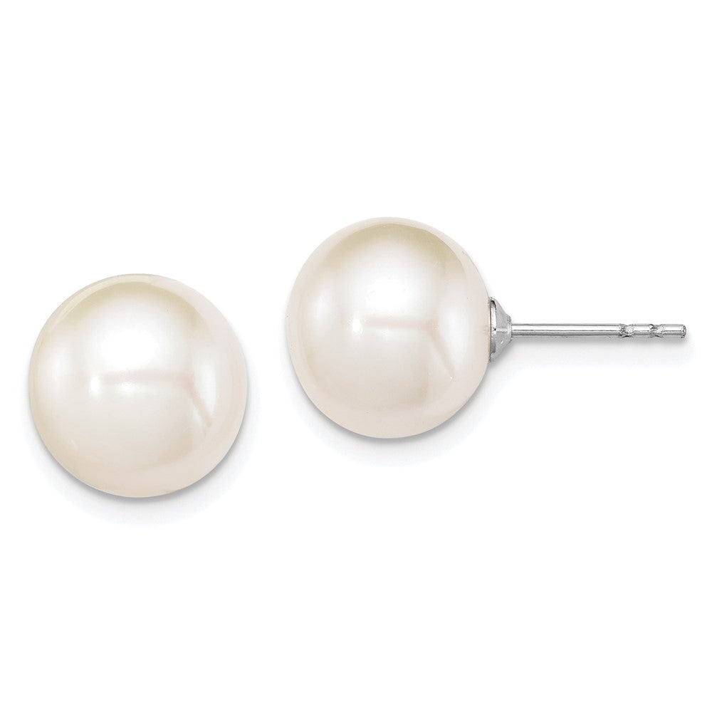 Polished;Post;Sterling silver;Freshwater cultured pearl