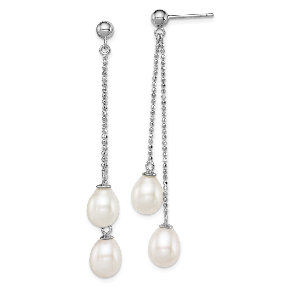 Polished;Post;Sterling silver;Freshwater cultured pearl