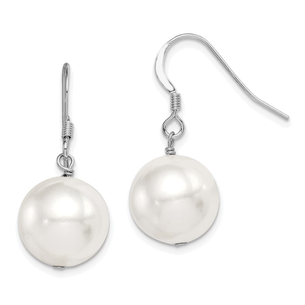 Sterling silver;Shepherd hook;Dangle;Shell pearl