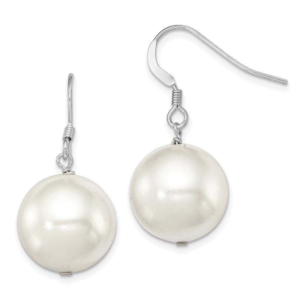 Sterling silver;Shepherd hook;Dangle;Shell pearl