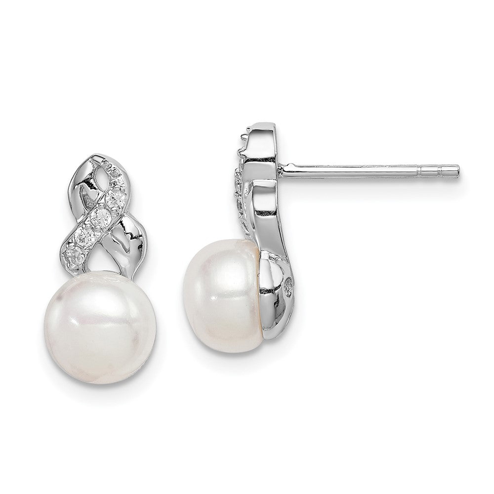 Polished;Post;Freshwater cultured pearl;CZ