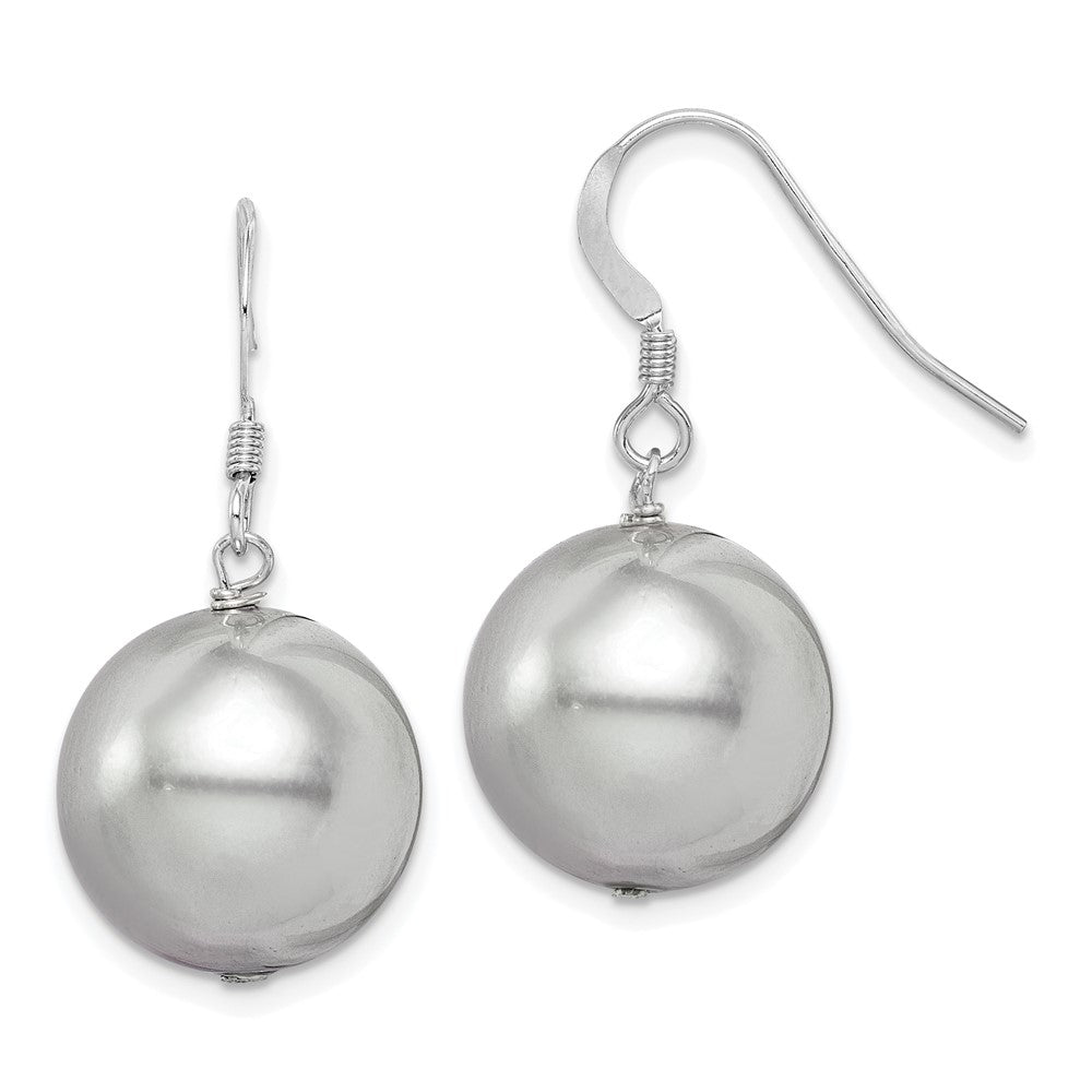 Sterling silver;Shepherd hook;Dangle;Shell pearl