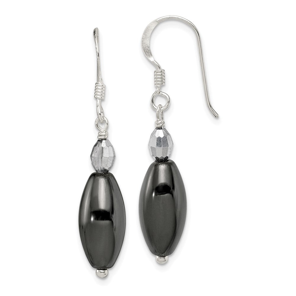 Sterling silver;Crystal;Shepherd hook;Hematite