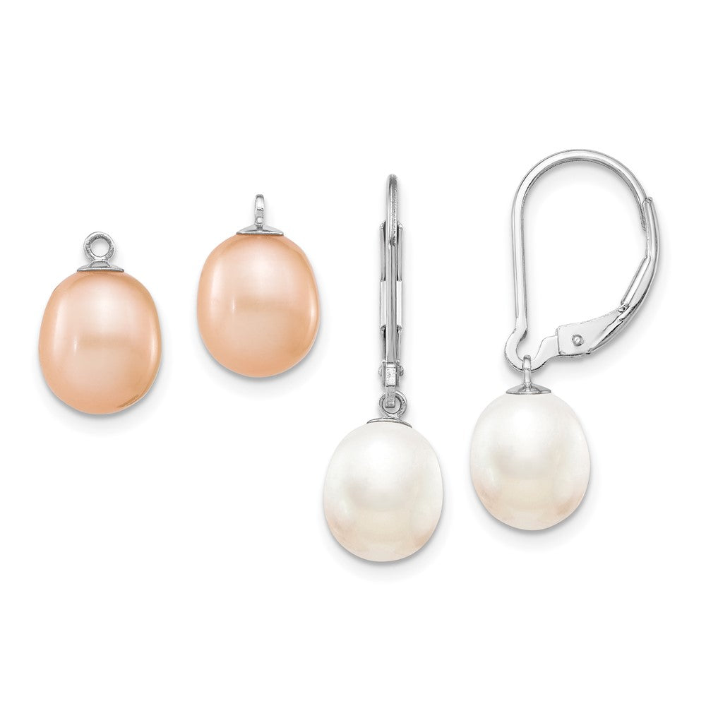 Polished;Leverback;Sterling silver;Freshwater cultured pearl