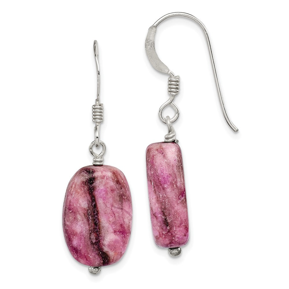 Polished;Sterling silver;Shepherd hook;Jasper