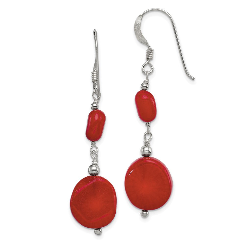 Sterling silver;Shepherd hook;Coral;Red