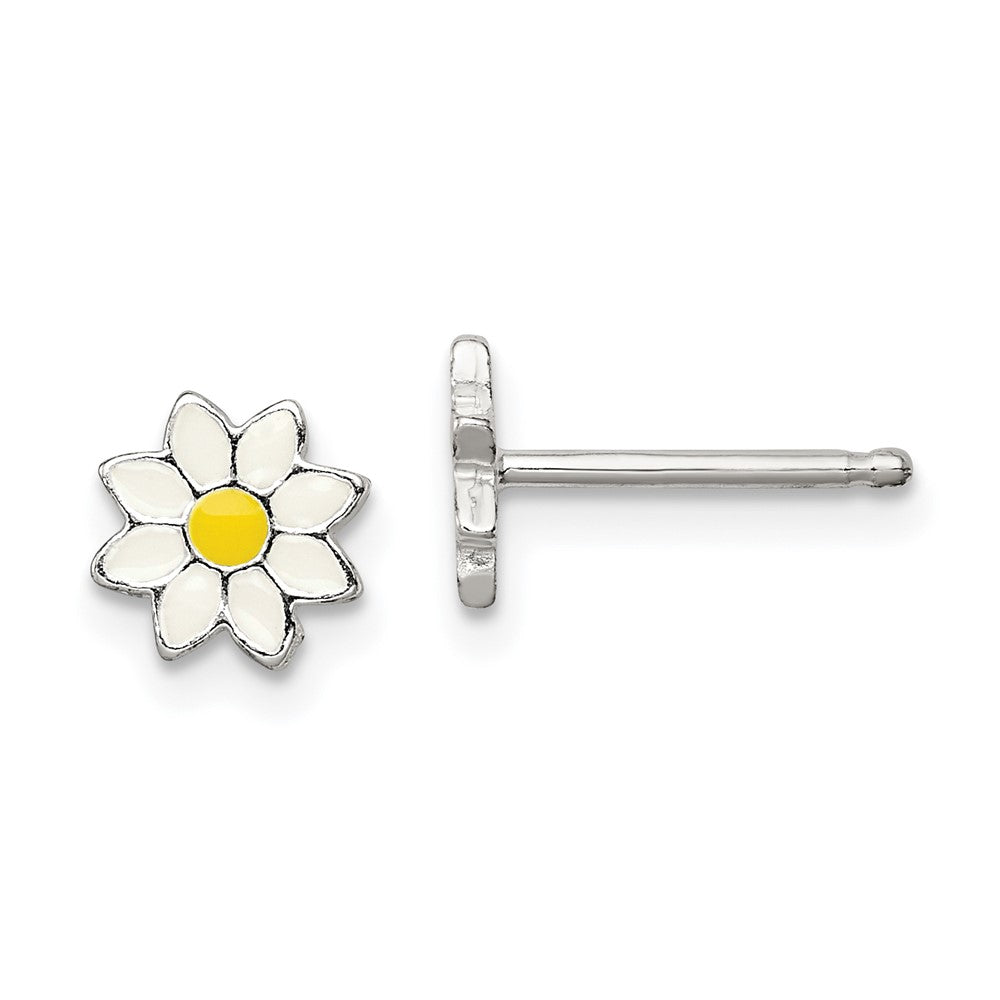 Polished;Post;Enamel;Sterling silver