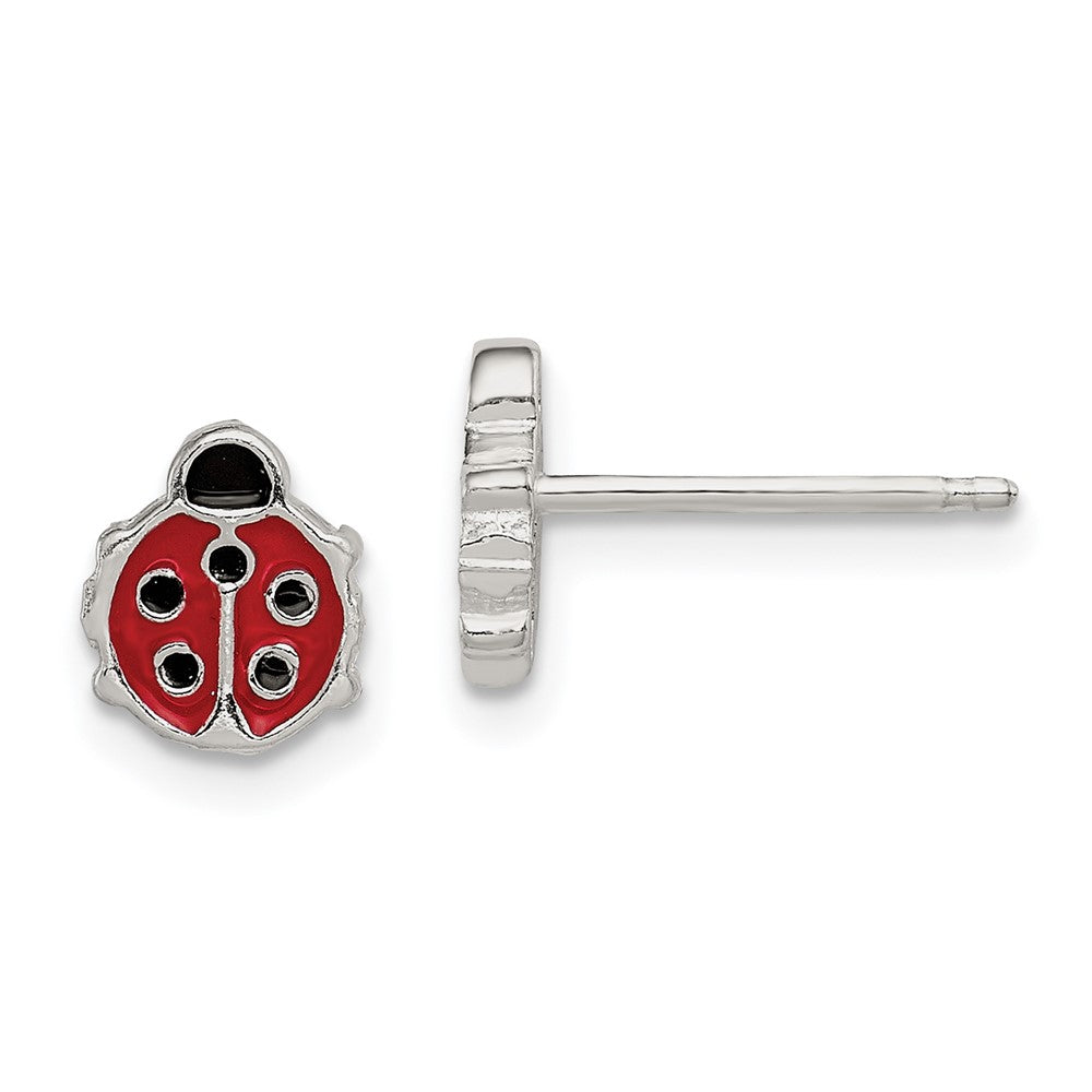 Polished;Post;Enamel;Sterling silver