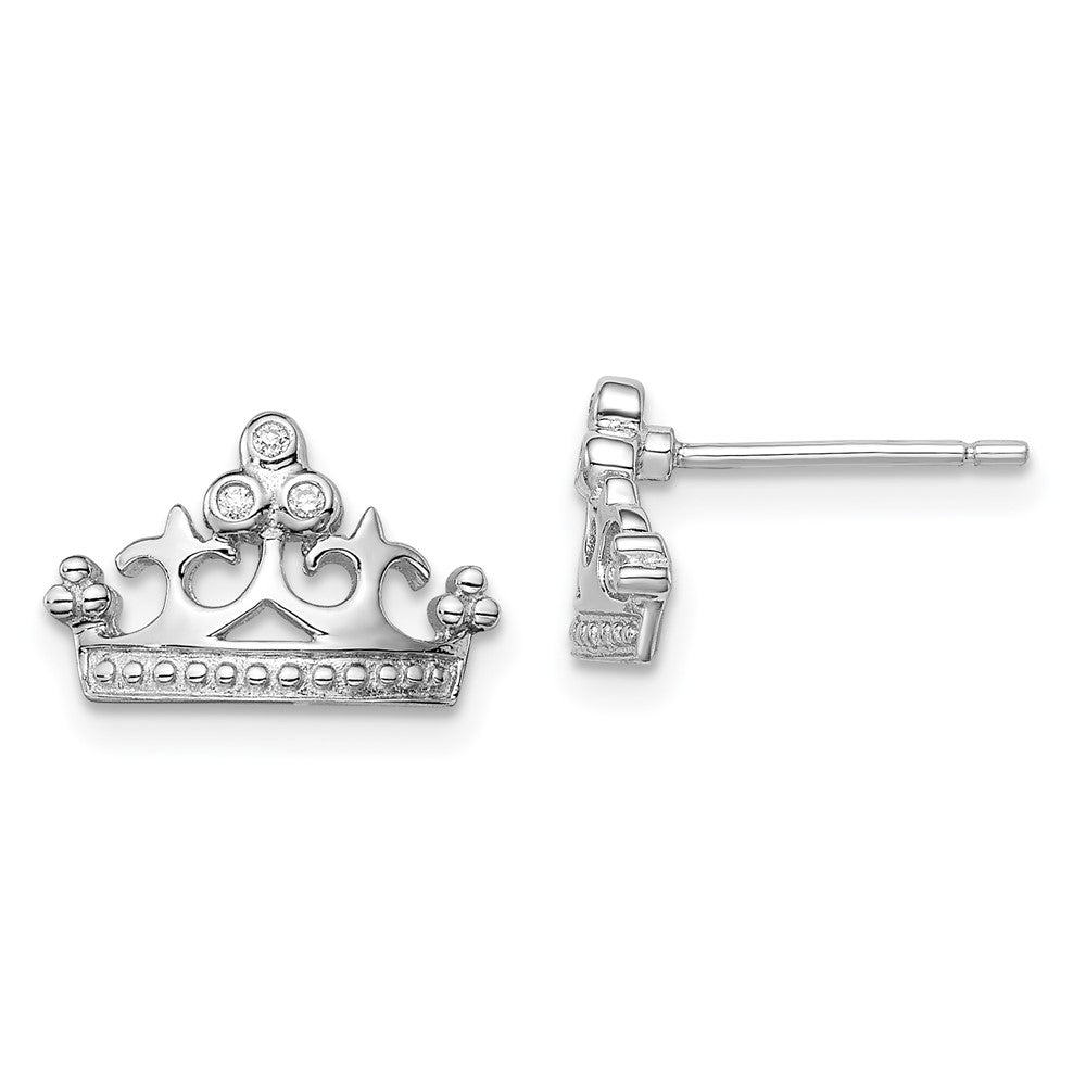 Post;Sterling silver;CZ