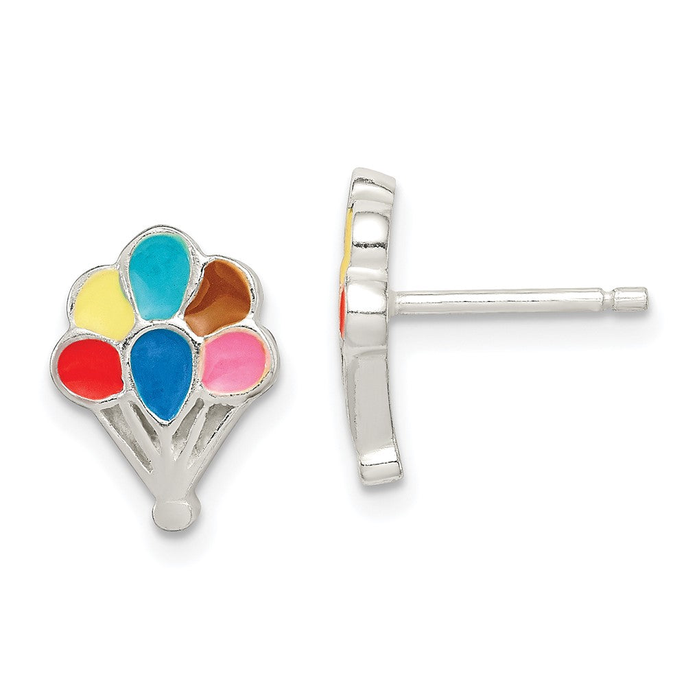 Polished;Post;Enamel;Sterling silver