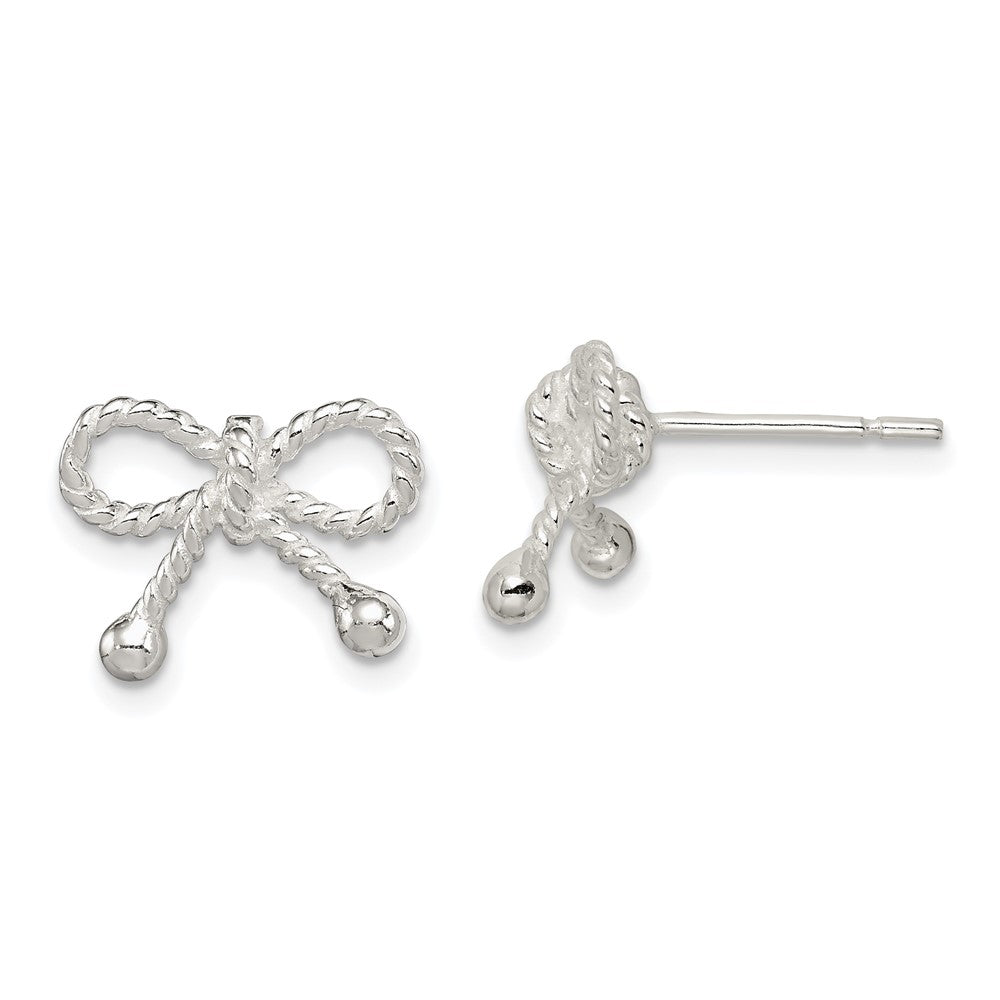 Polished;Post;Sterling silver;Textured