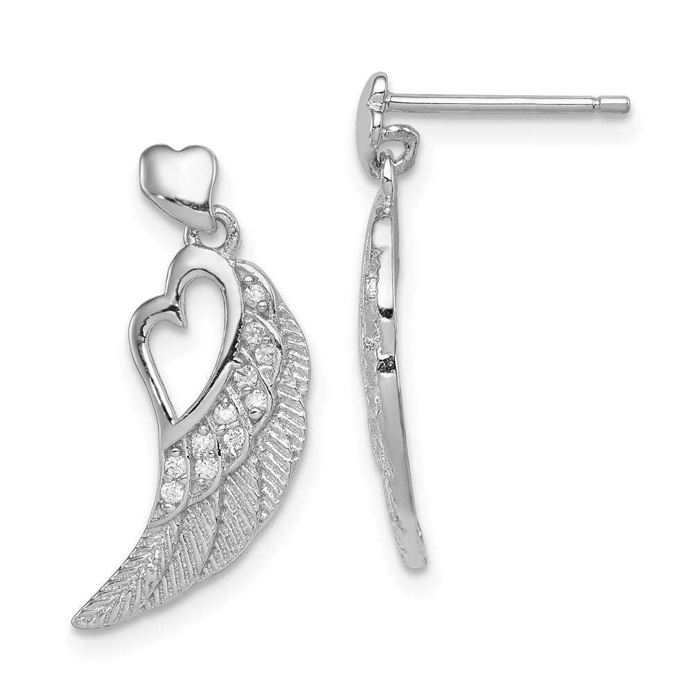 Polished;Post;Sterling silver;CZ