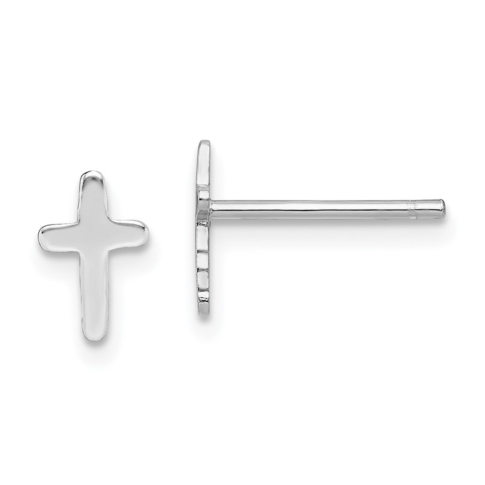 Polished;Post;Sterling silver;Cross