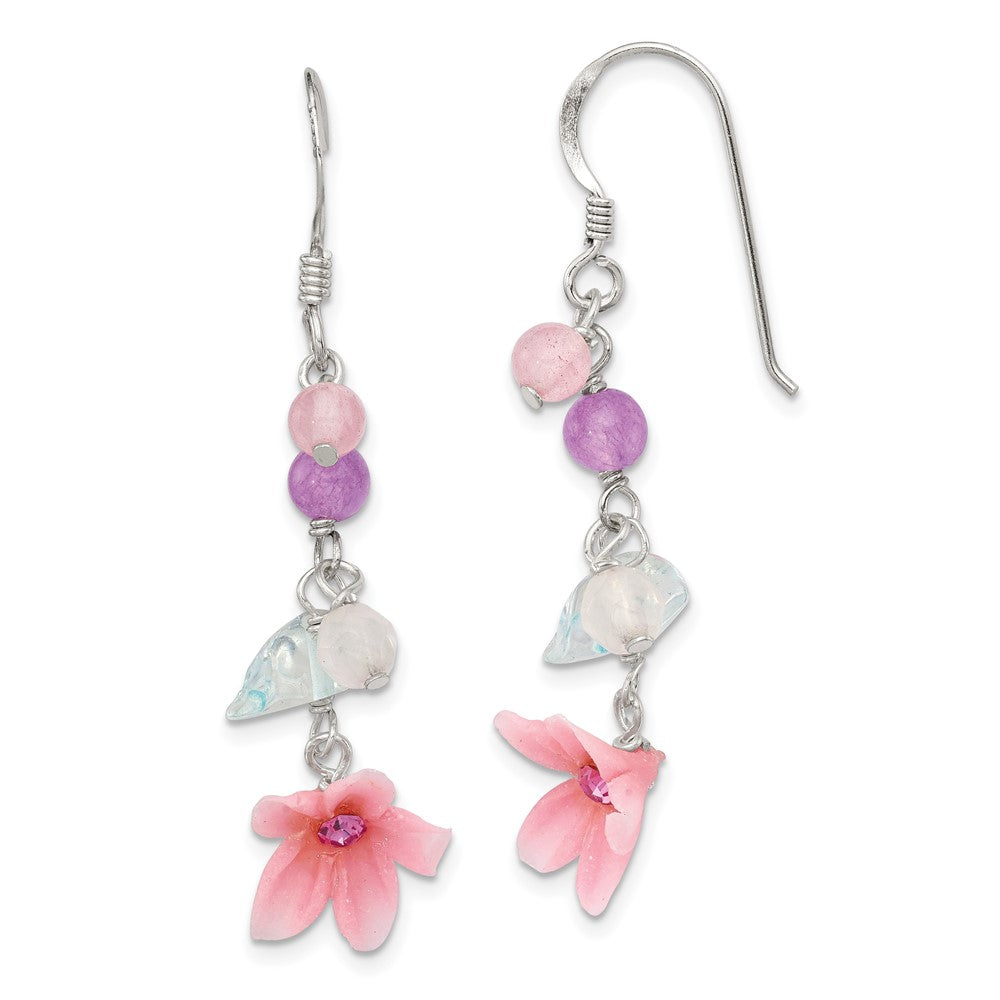 Genuine;Synthetic;Sterling silver;Amethyst;CZ;Agate;Shepherd hook;Dangle;Blue Topaz