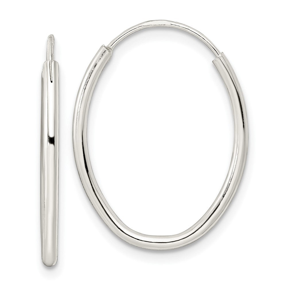 Sterling Silver Polished Endless Oval Hoop Earrings