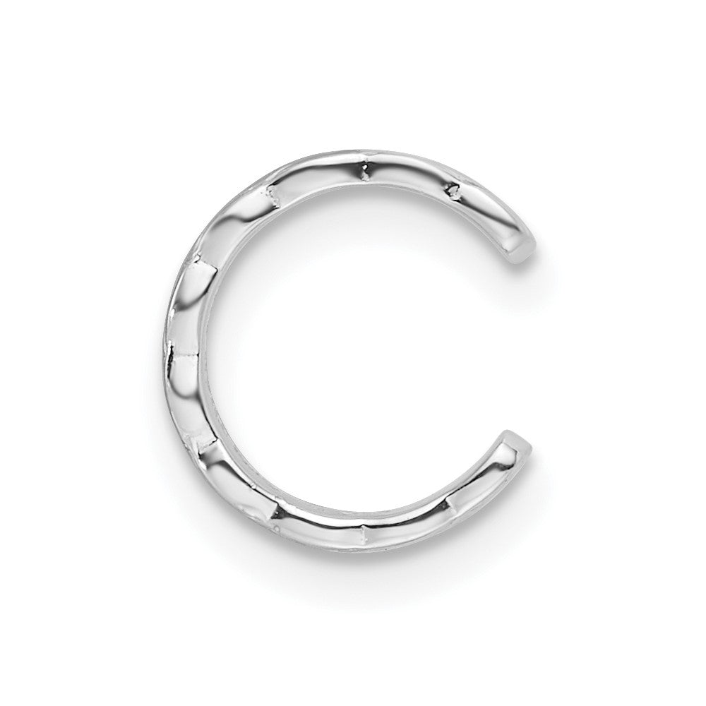 Sterling Silver RH-pltd Polished Criss-cross Design Single Cuff Earring