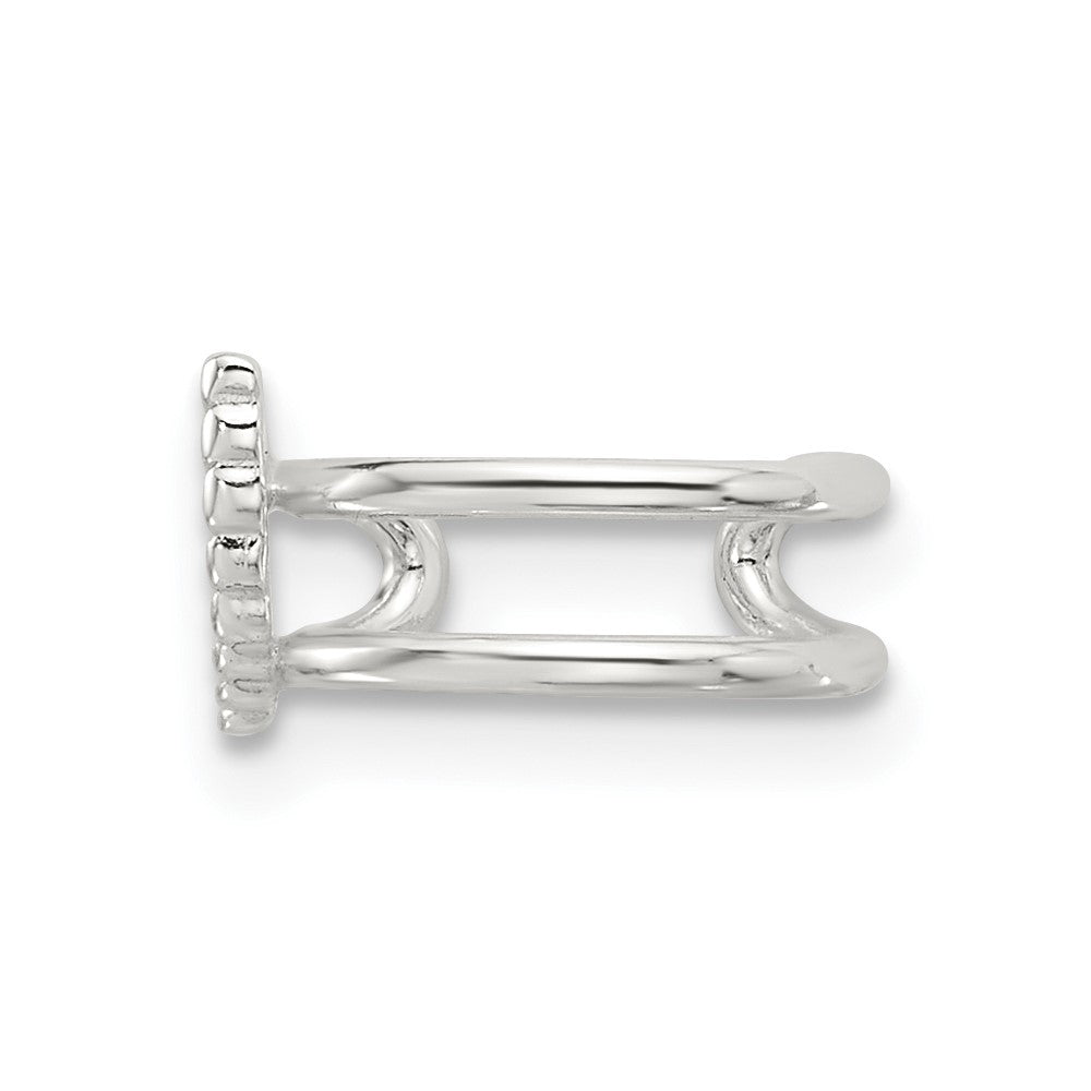 Sterling Silver E-coated Polished & Textured Wing Single Cuff Earring