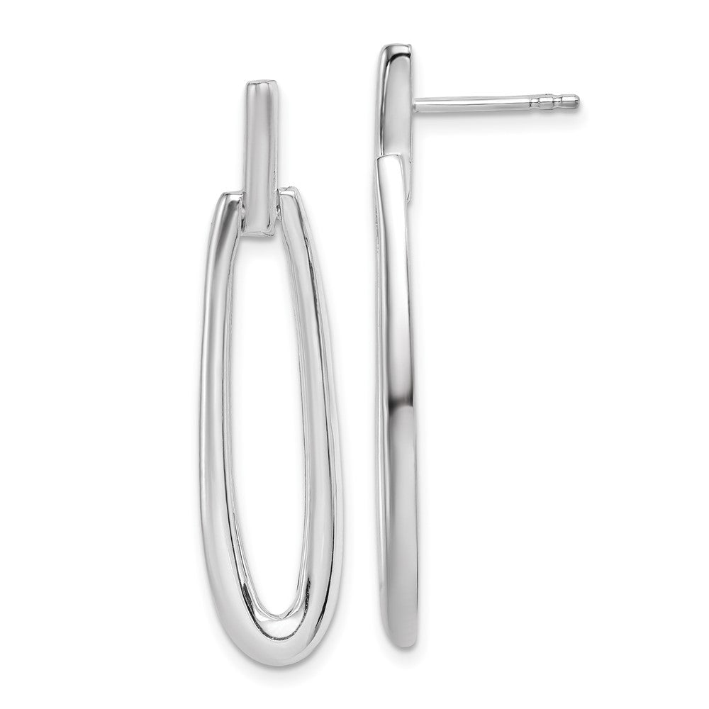 Polished;Post;Sterling silver;Rhodium-plated