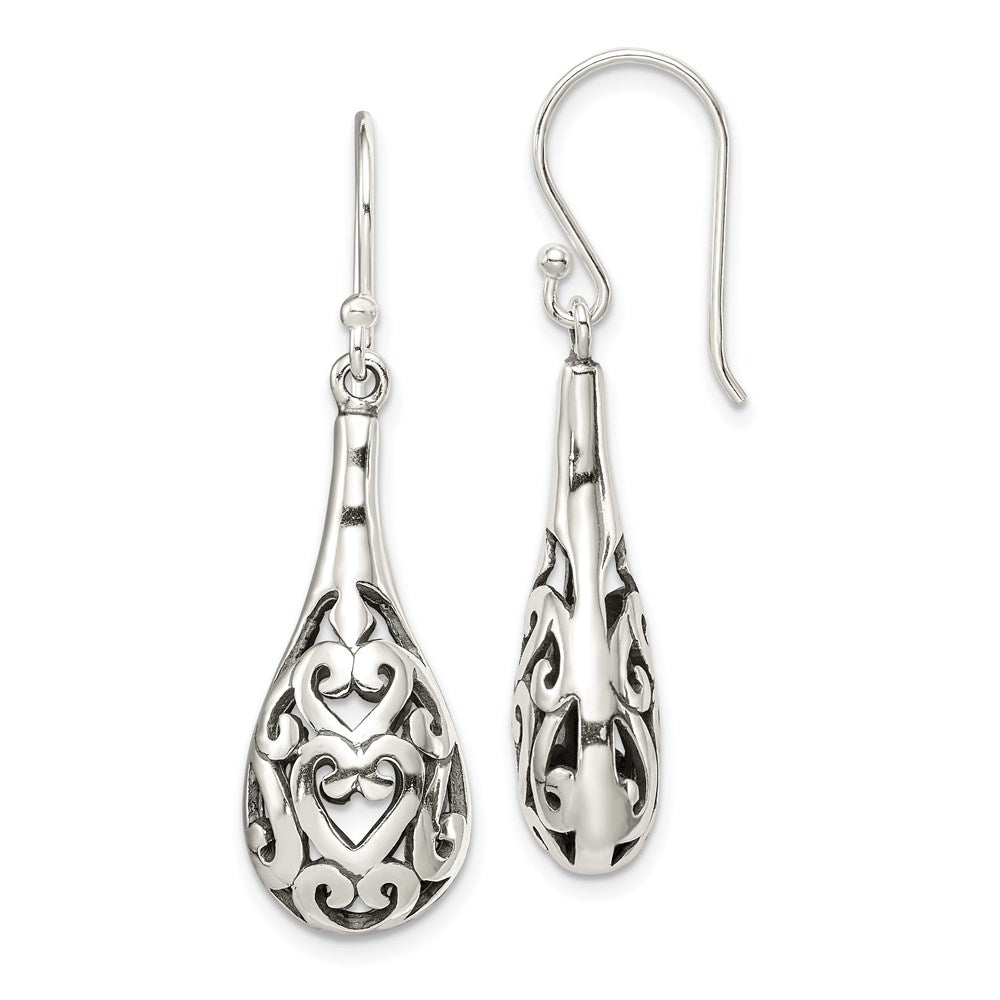 3-D;Antique finish;Sterling silver;Shepherd hook