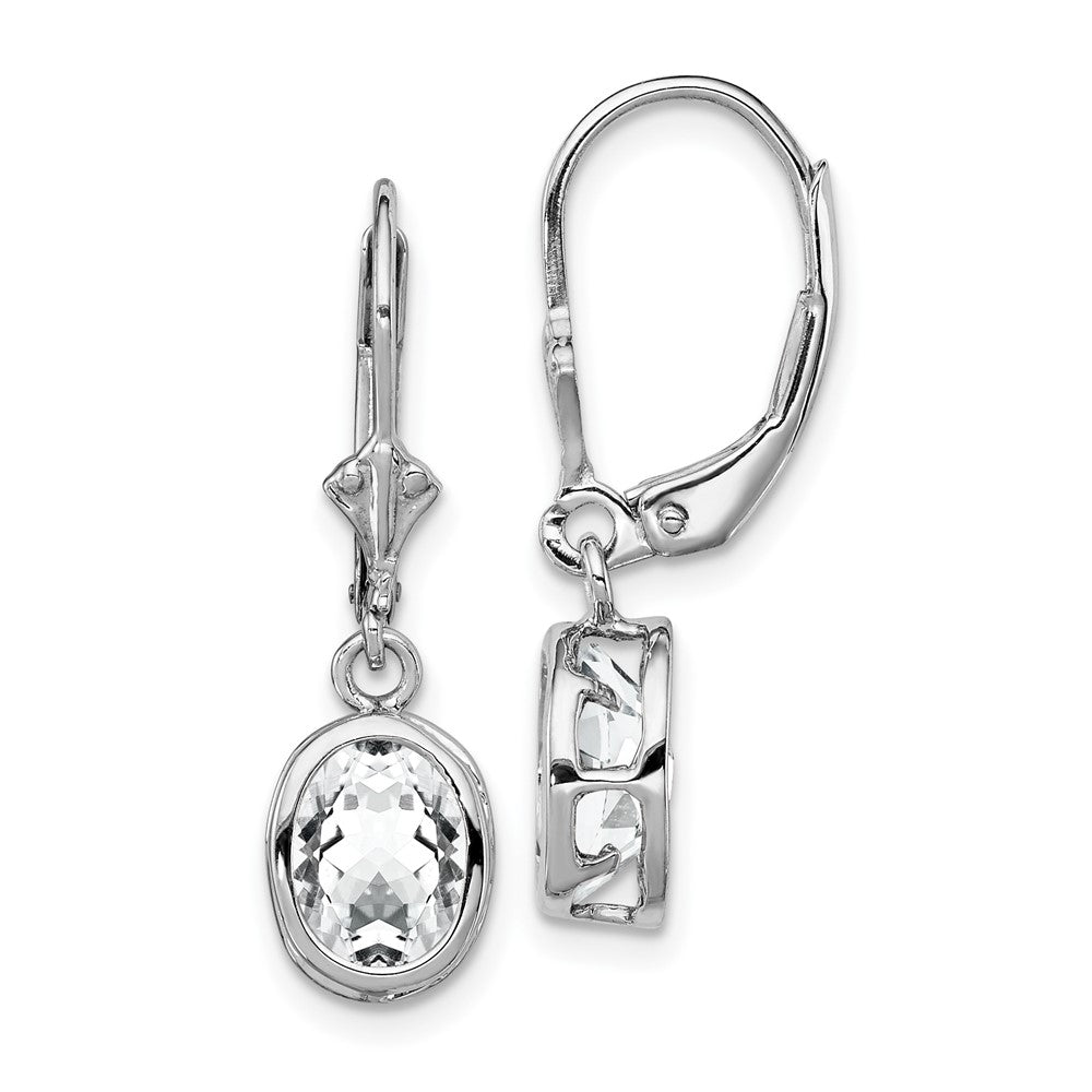 Polished;Open back;Leverback;Sterling silver;CZ;Bezel