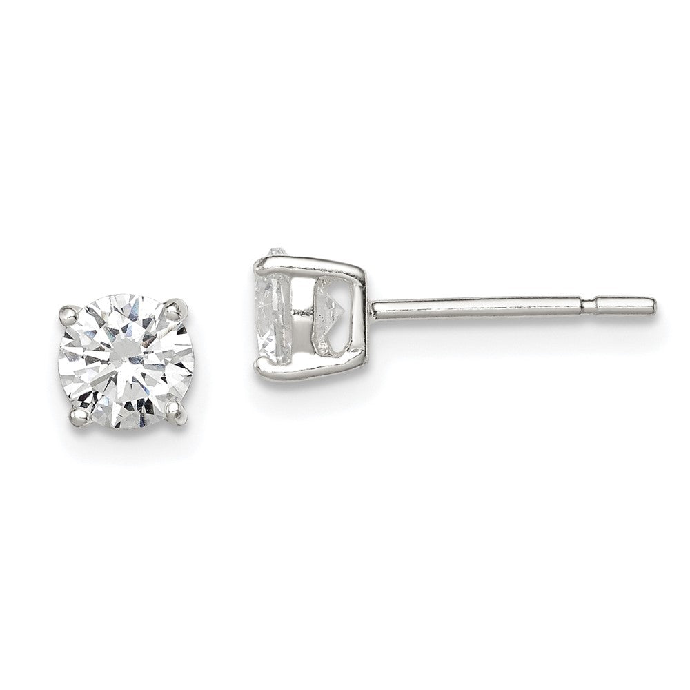 Post;Created;Sterling silver;CZ;Basket setting