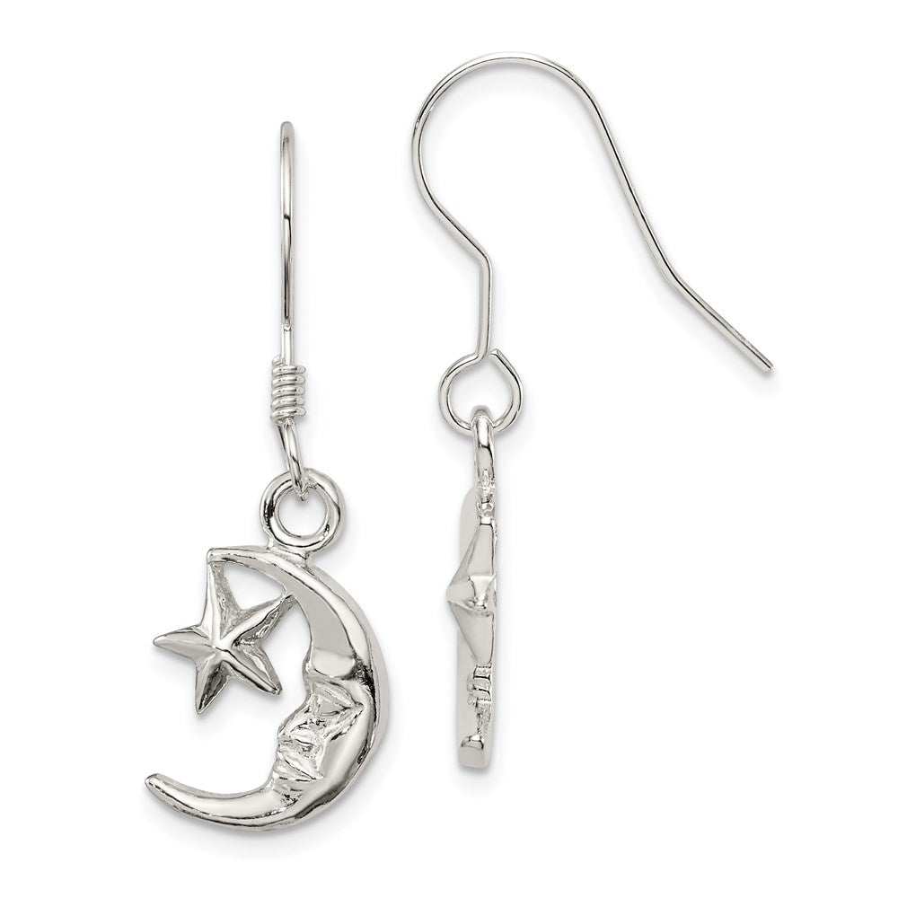 Solid;Casted;Polished;Sterling silver;Shepherd hook;Dangle