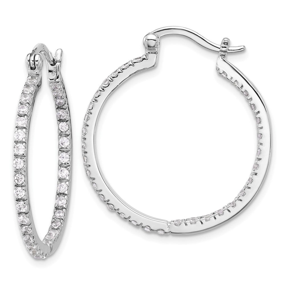 Polished;Sterling silver;CZ;In & out stones