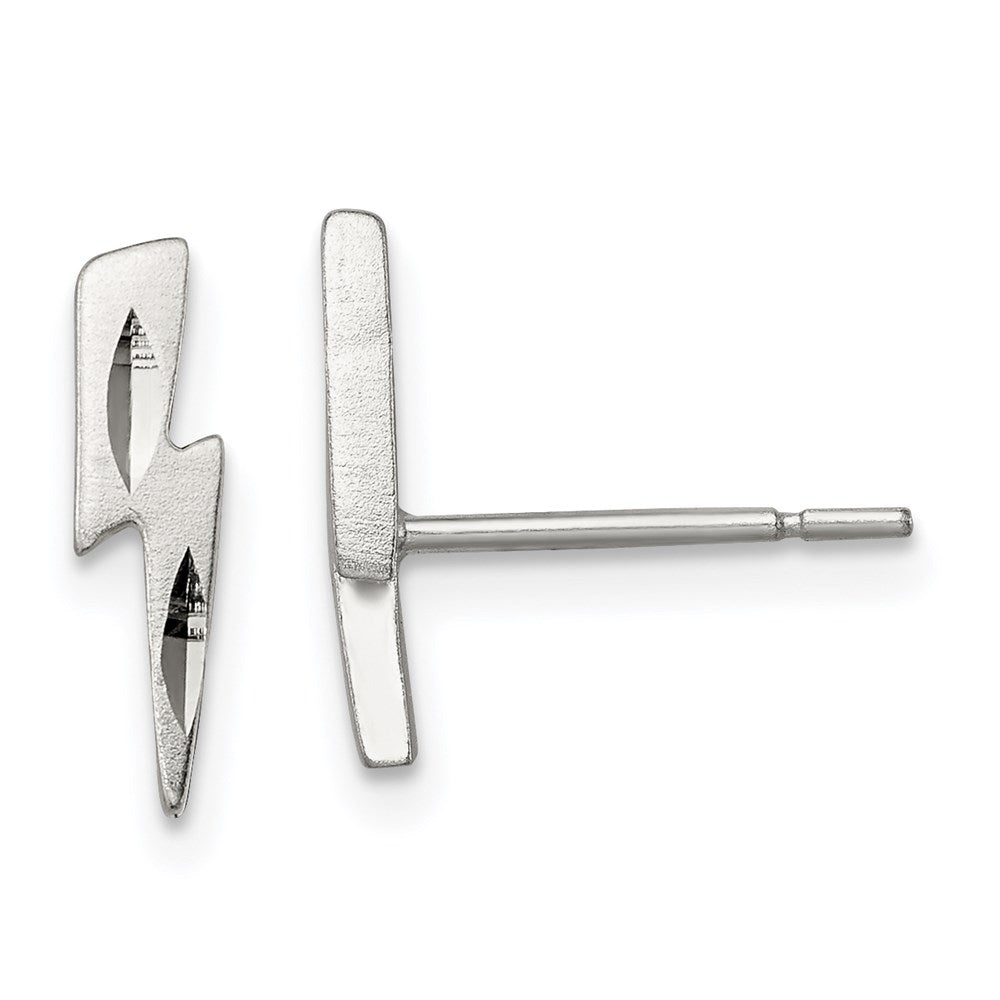 Diamond-cut;Satin;Post;Sterling silver