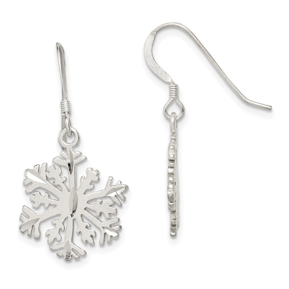 Diamond-cut;Satin;Sterling silver;Shepherd hook;Dangle