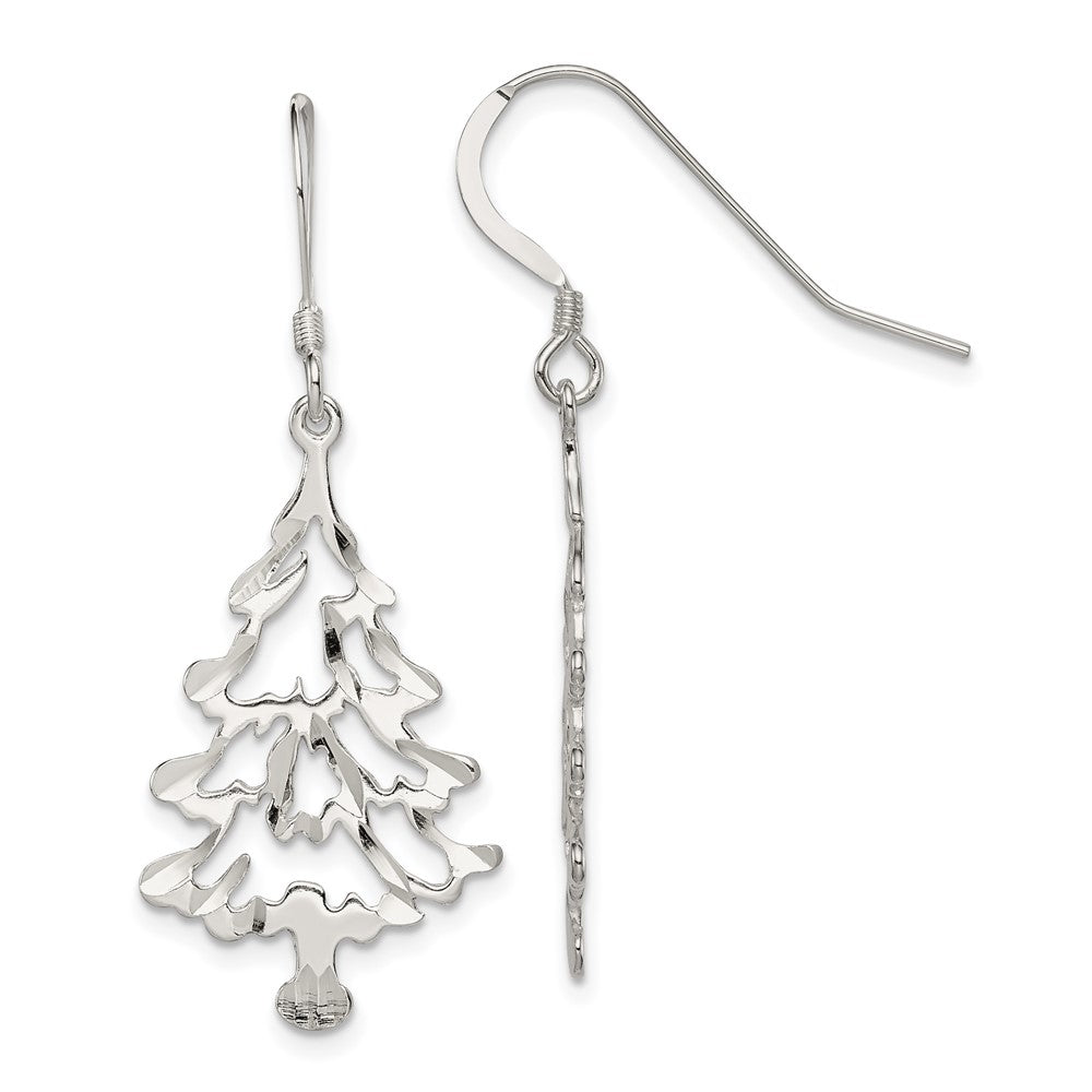 Diamond-cut;Polished;Sterling silver;Shepherd hook;Dangle