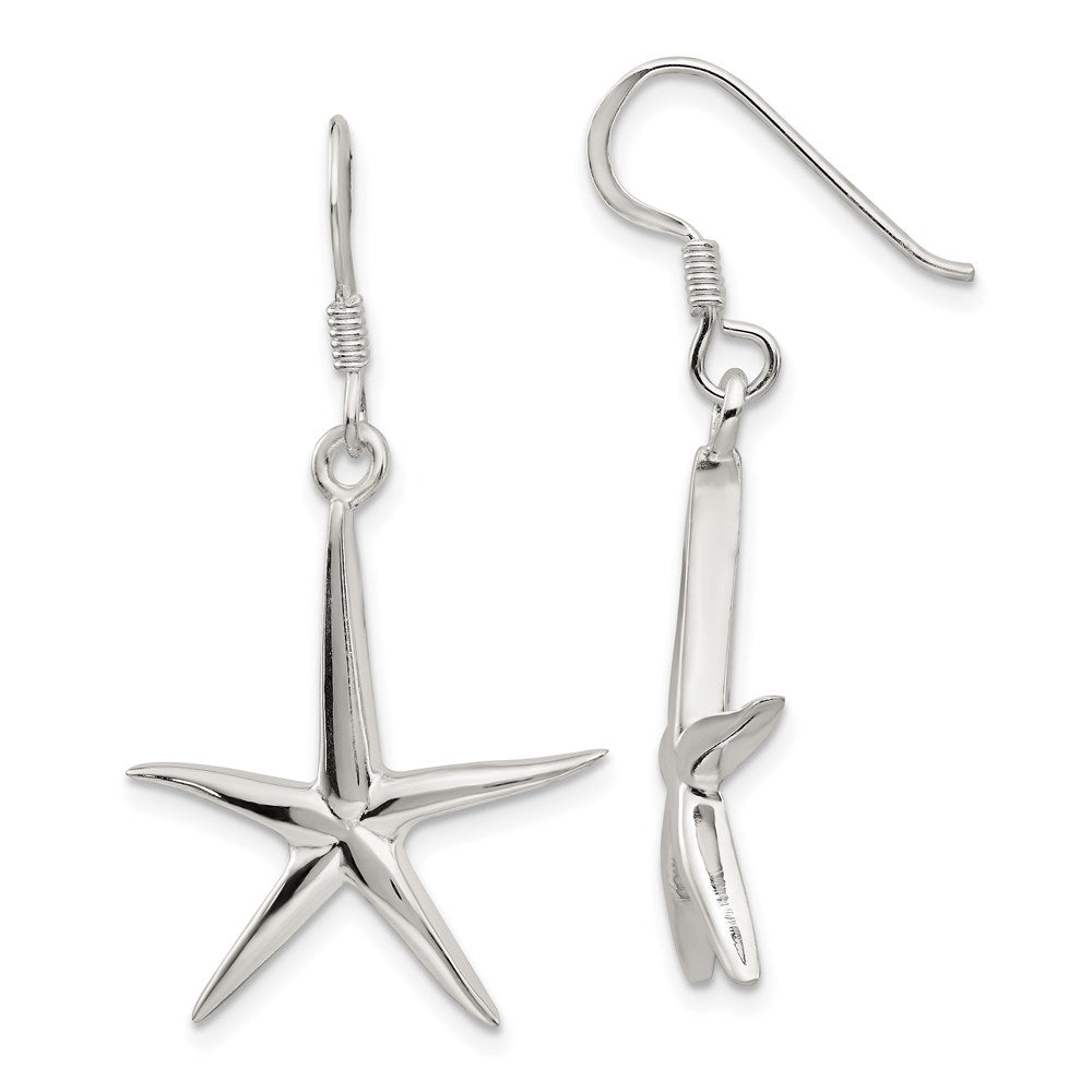 Solid;Polished;Sterling silver;Shepherd hook;Dangle