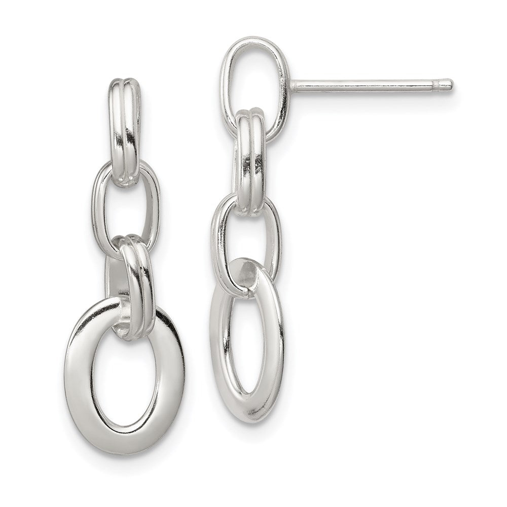 Polished;Post;Sterling silver;Shepherd hook;Dangle