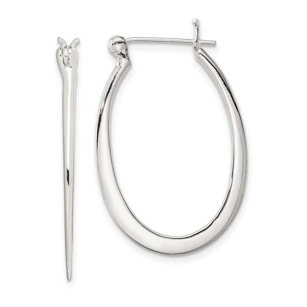 Polished;Hinged post;Sterling silver