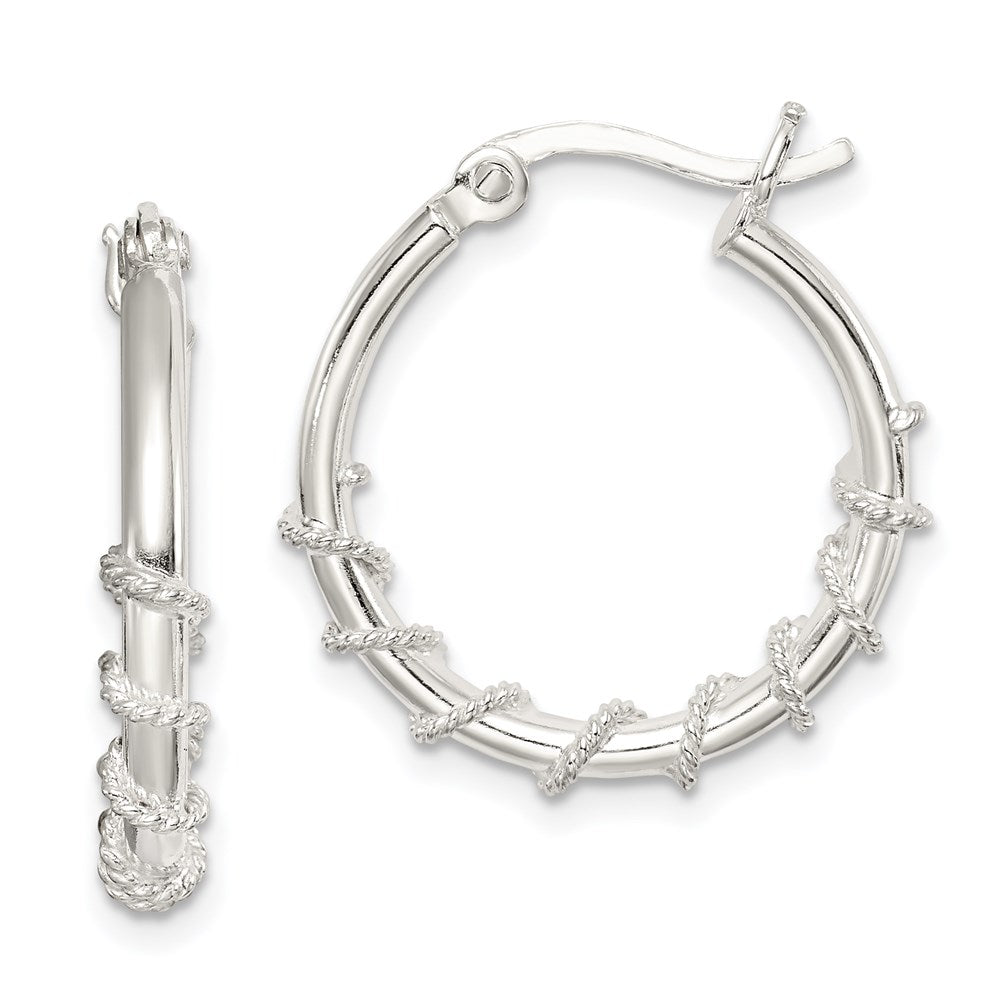 Polished;Hollow;Hinged post;Sterling silver