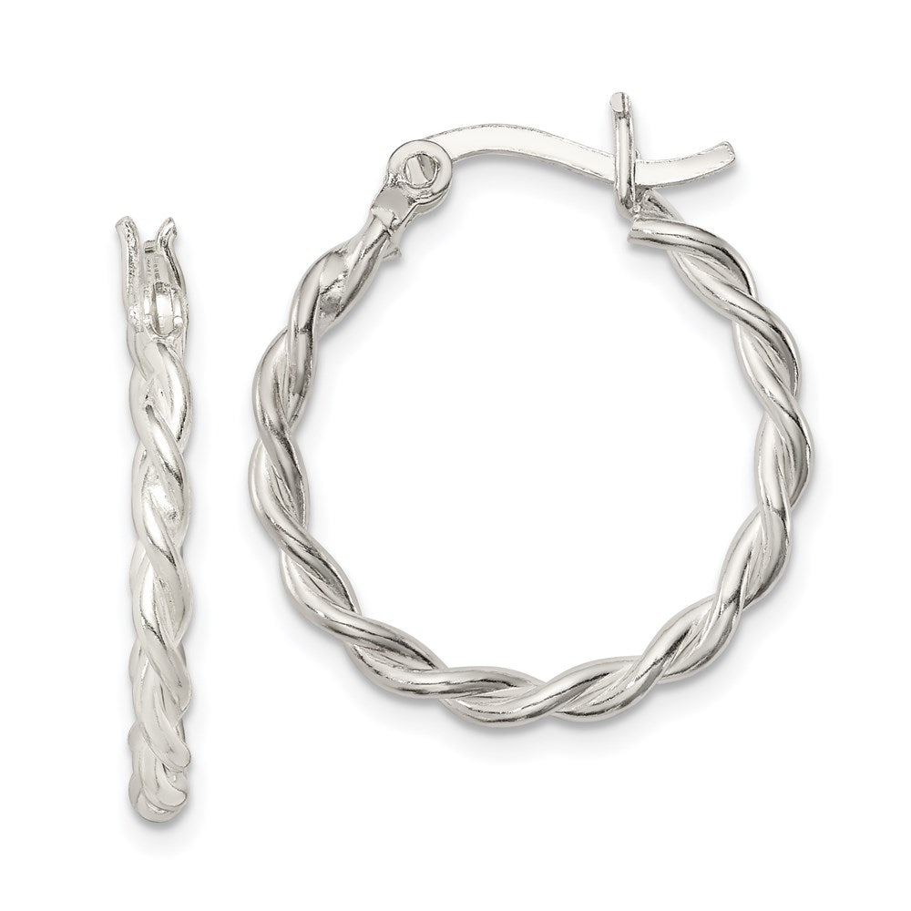 Polished;Hinged;Sterling silver;Hollow tube;Twisted