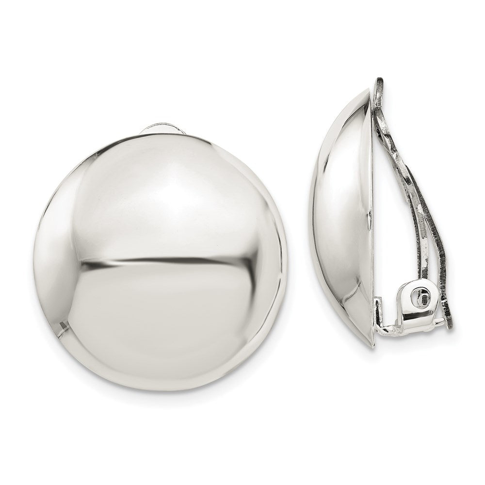 Solid;Polished;Flat back;Non-pierced;Sterling silver