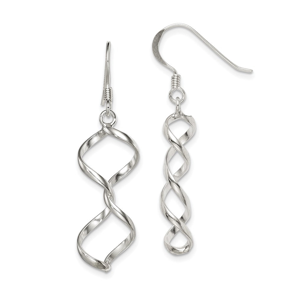 Polished;Sterling silver;Shepherd hook;Dangle