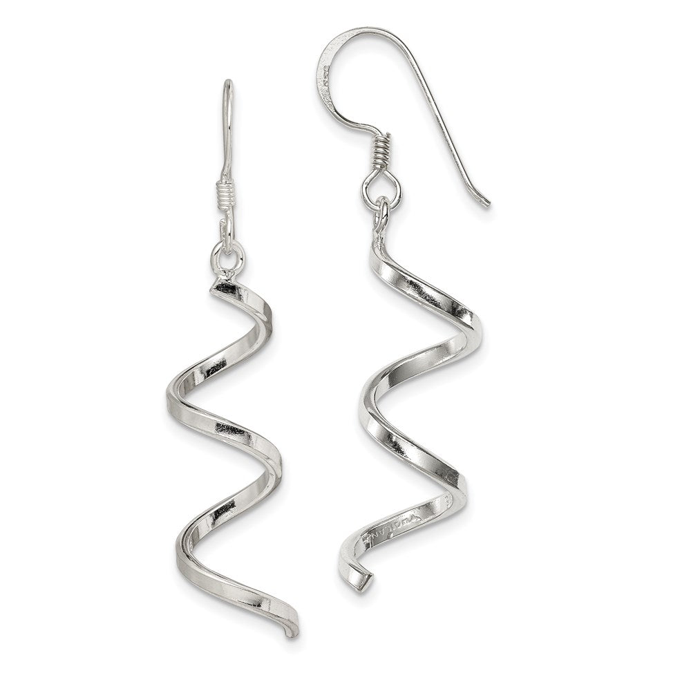 Polished;Sterling silver;Shepherd hook;Dangle