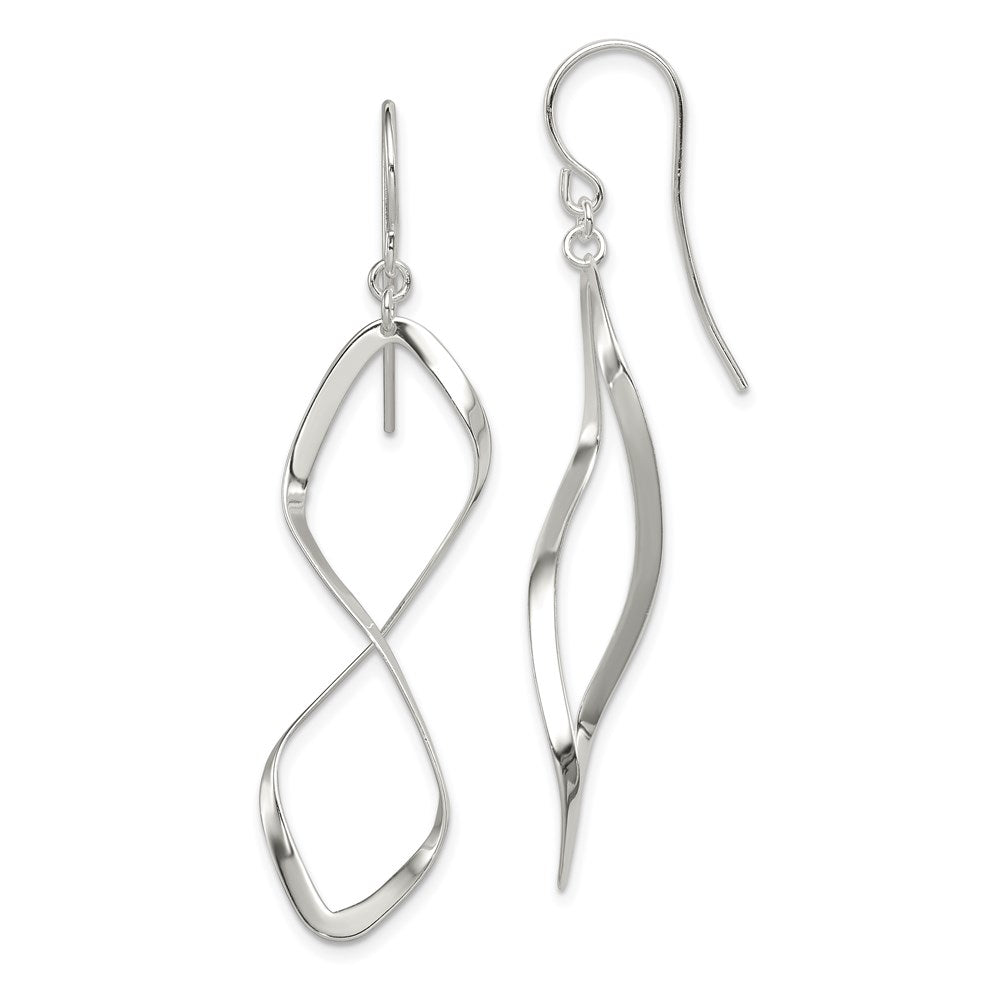 Solid;Polished;Sterling silver;Shepherd hook;Dangle