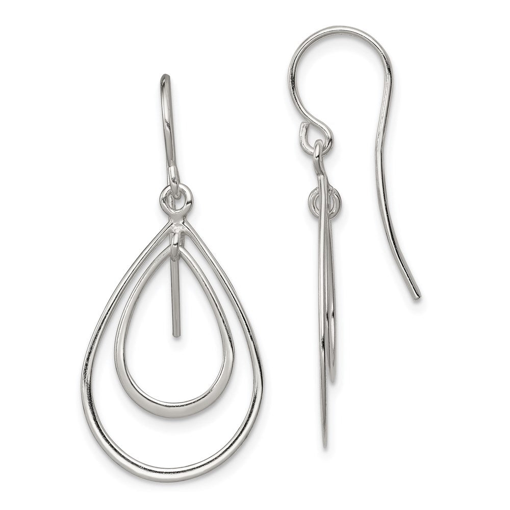 Solid;Polished;Sterling silver;Shepherd hook;Dangle
