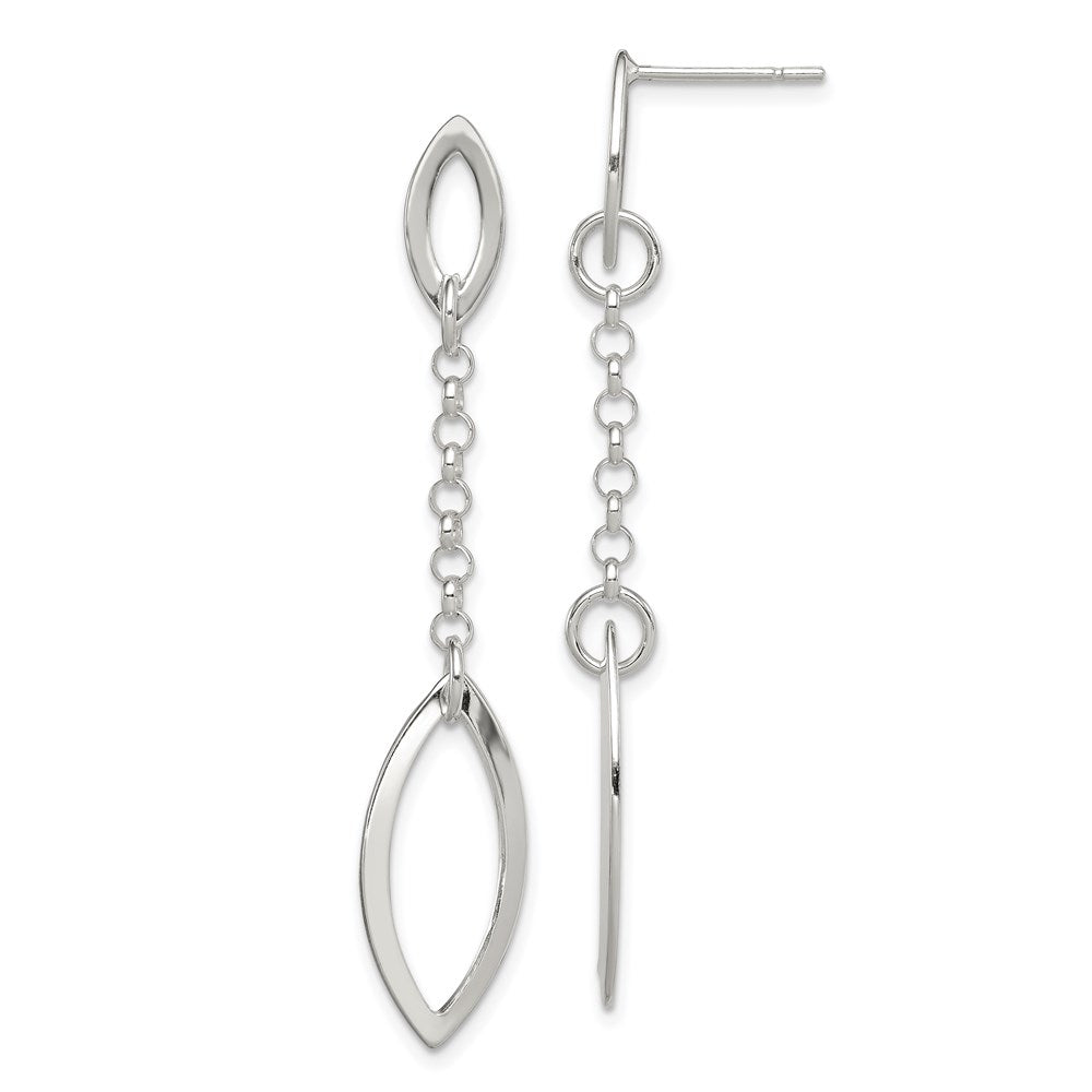 Solid;Polished;Post;Sterling silver