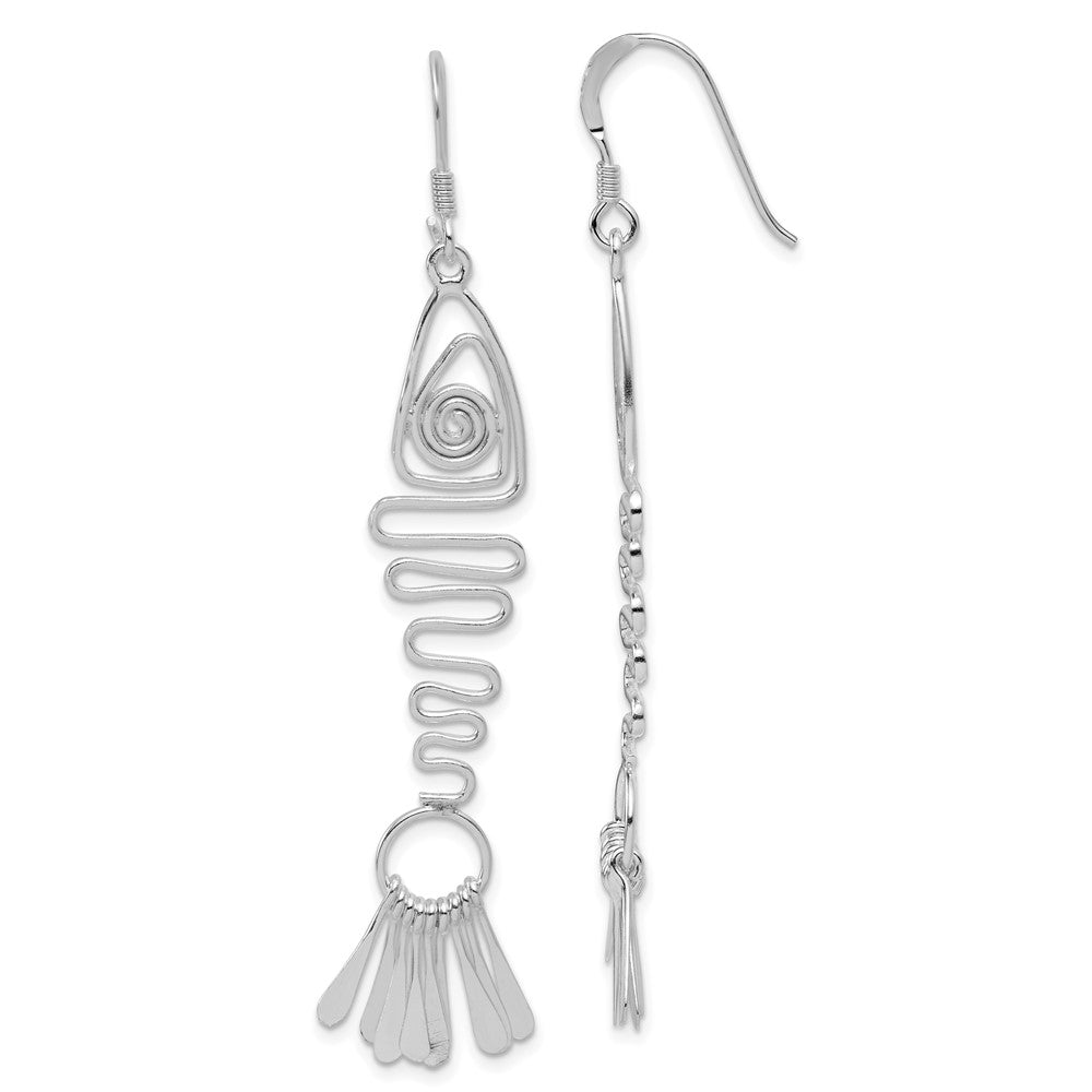 Polished;Sterling silver;Shepherd hook;Dangle