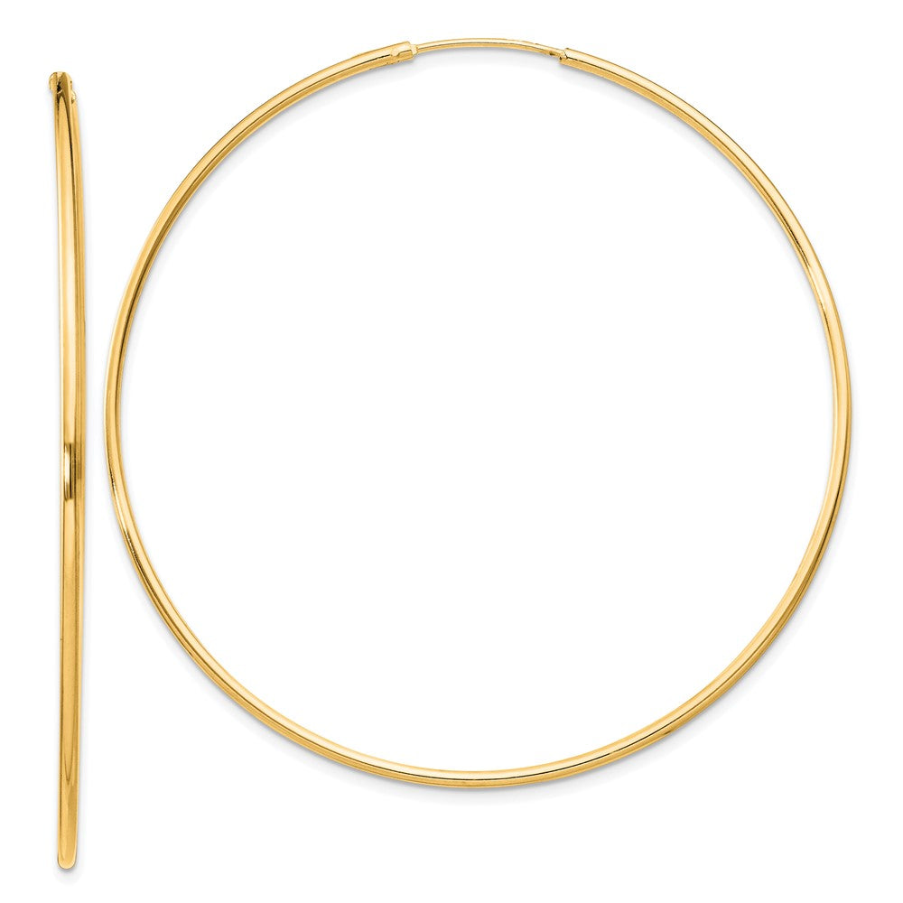 Sterling Silver Flash Gold-plated 1.3mm Endless Hoop Earrings