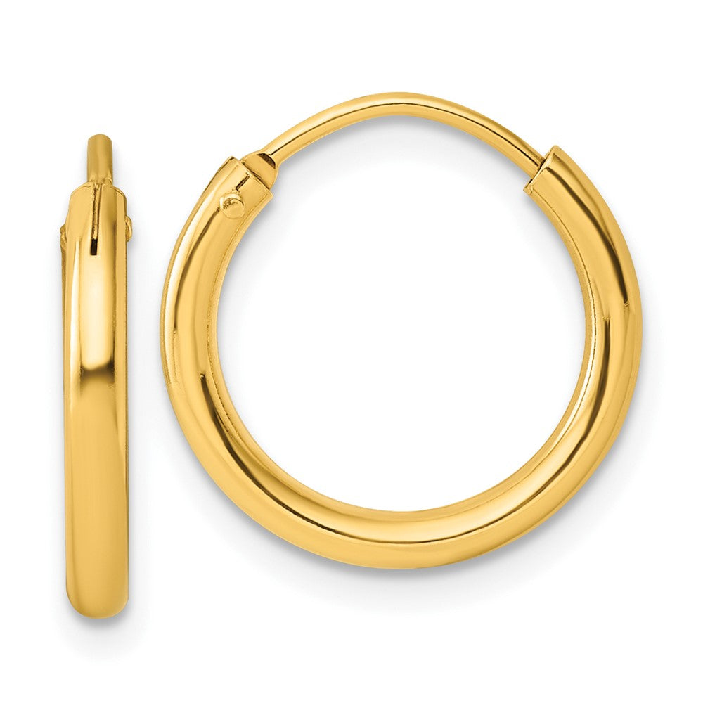 Sterling Silver Flash Gold-tone 2mm Hoop Earrings