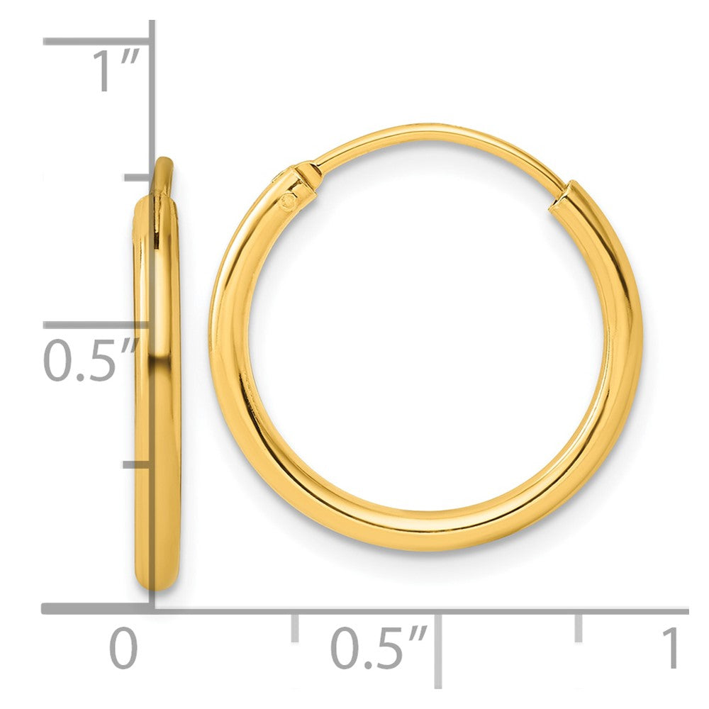 Sterling Silver Flash Gold-tone 2mm Hoop Earrings