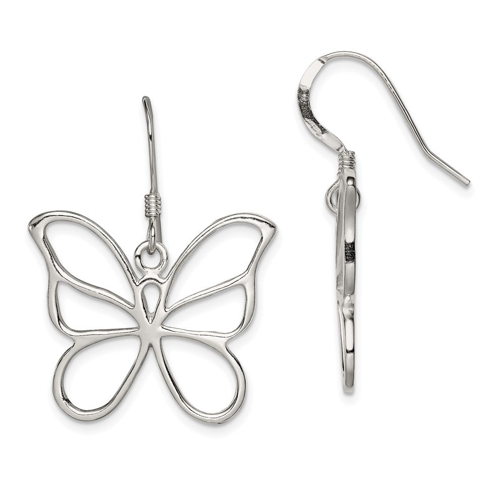Polished;Sterling silver;Shepherd hook;Dangle;Open