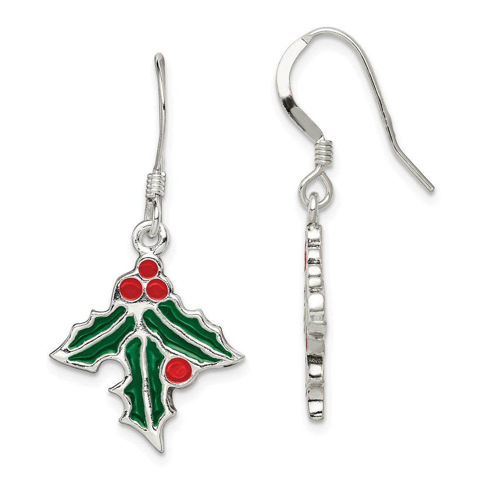 Polished;Enamel;Sterling silver;Shepherd hook;Dangle