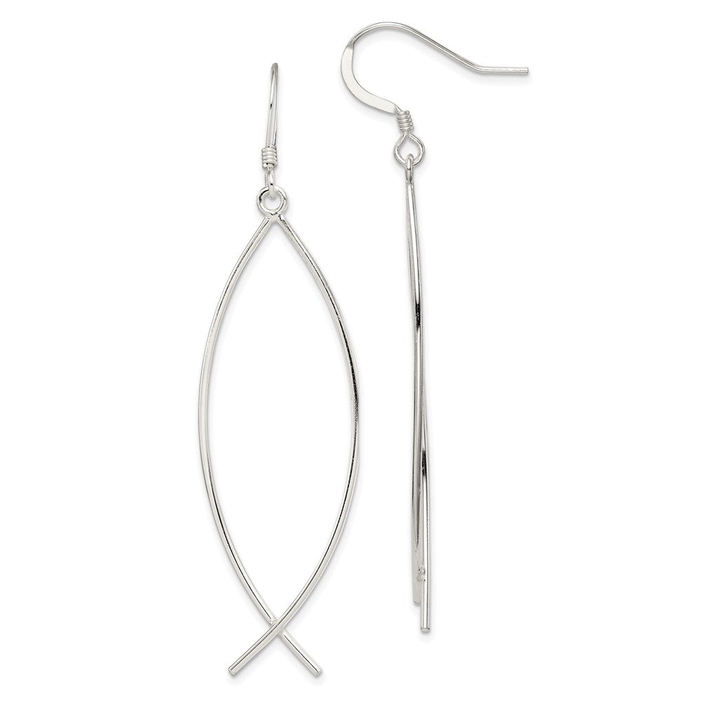 Polished;Sterling silver;Shepherd hook;Dangle;Open