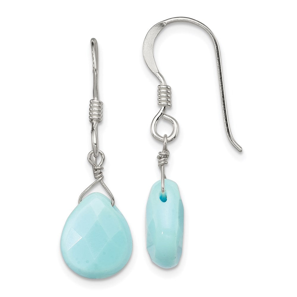 Genuine;Sterling silver;Shepherd hook;Amazonite